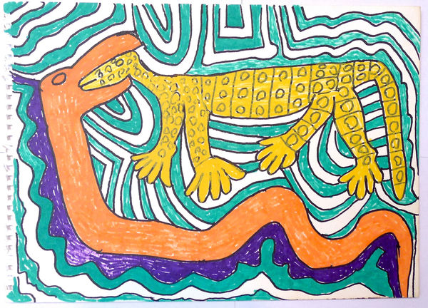 Jimmy Pike, Snake killing a goanna