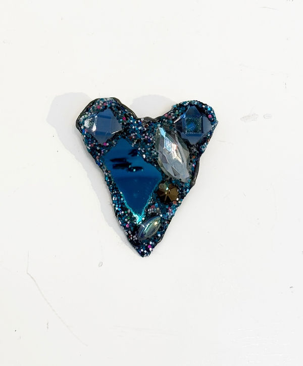 Andrew Logan, Blue Heart with Crystals, 2025