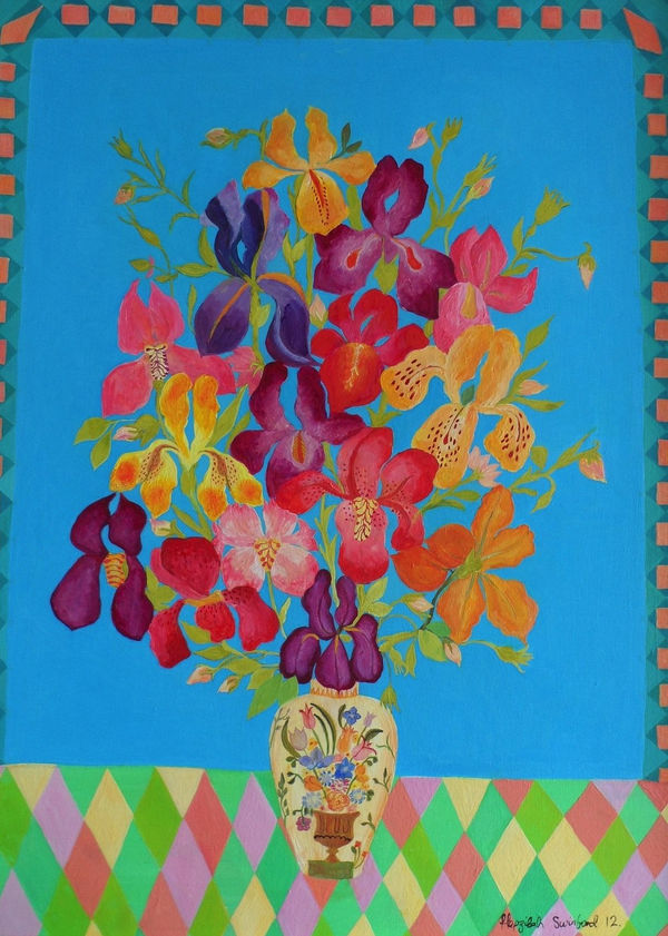 Hepzibah Swinford, Iris on Blue, 2012