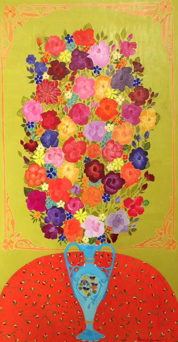 Hepzibah Swinford, Roses on Green Gold, 2012