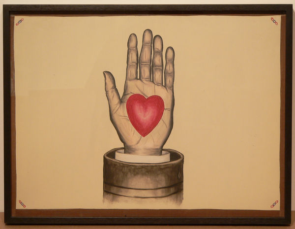 American Unidentified, Fraternal Lodge Heart in Hand Painting, New York City, c. 1880-90
