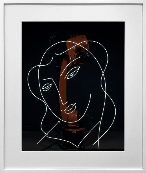 Rob and Nick Carter, Robot Light Drawing, Étude pour la Vierge, Visage, II, after Henri Matisse (1950-51), 2022
