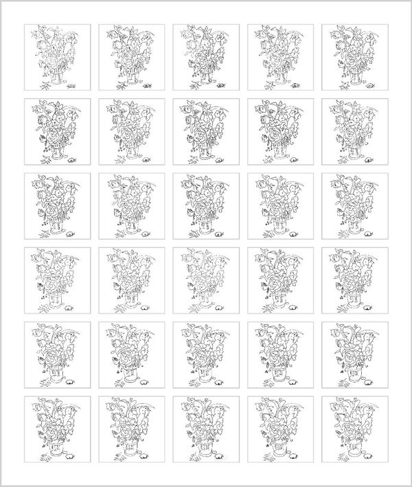Rob and Nick Carter, Chinese Whispers, Flowers in a Glass Bottle after Andy Warhol (c.1955), 2015