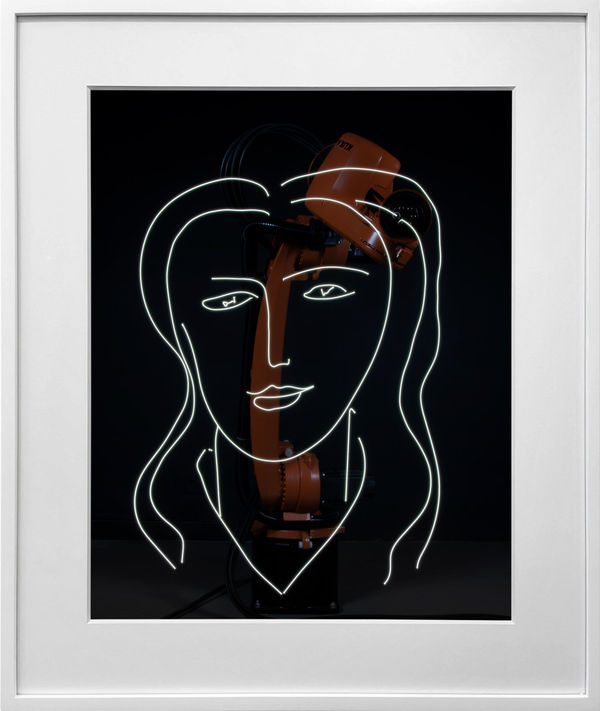 Rob and Nick Carter, Robot Light Drawing, Étude pour la Vierge, Visage, III after Henri Matisse (1950-51), 2022