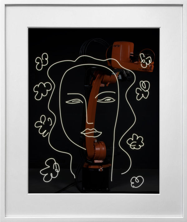 Rob and Nick Carter, Robot Light Drawing, Madeleine, Étude, after Henri Matisse (1950-51), 2022