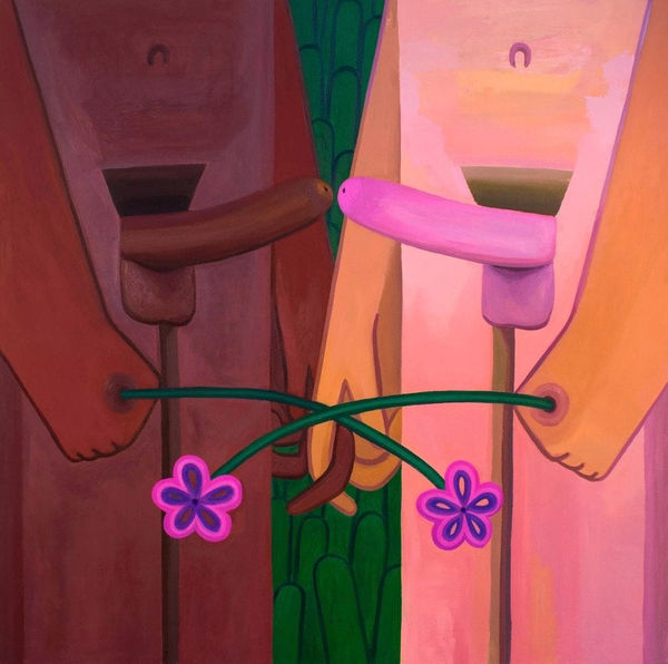 Corey Lamb Twined, 2021 Oil on Canvas 36 x 36 inches Signed