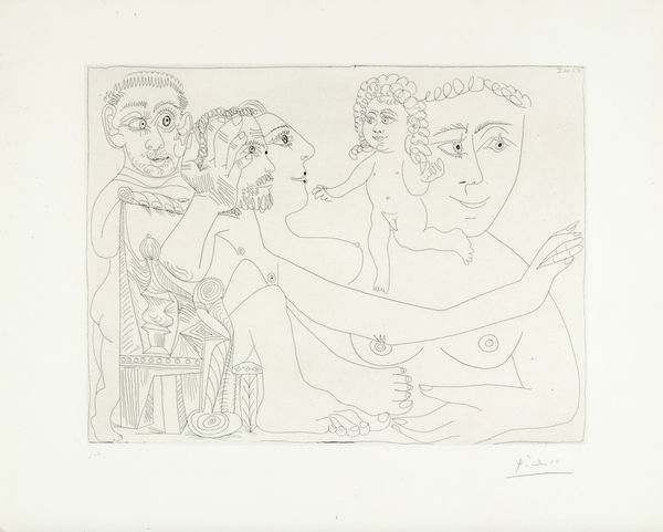 Pablo Picasso, Groupe avec homme dans un fauteuil à boules, pl. 21 (from Serie 347), 1968