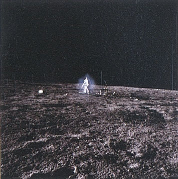 Michael Light, Alan Bean Surrounded by Blue Aura Thought to be Water-Vapor Ice Crystals (#55), 1999