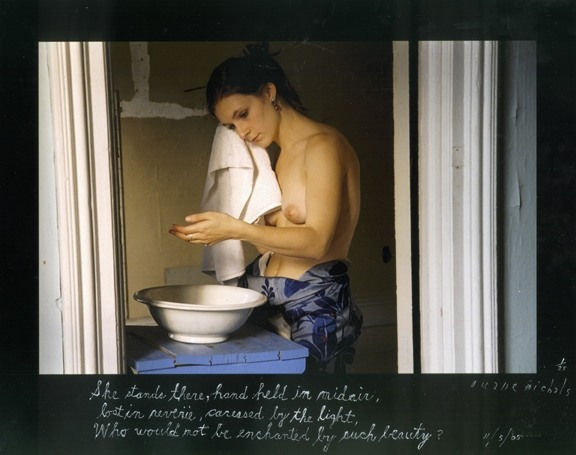 Duane Michals, She stands there, hand held in midair, November 5, 2005