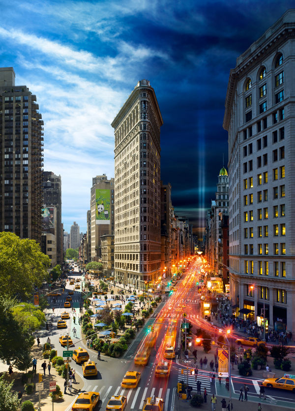 Stephen Wilkes, Flat Iron 9/11, NYC, Day to Night™, 2010