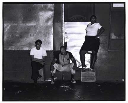 Bruce Davidson, Woman Standing on Crate at Night, 1966-68