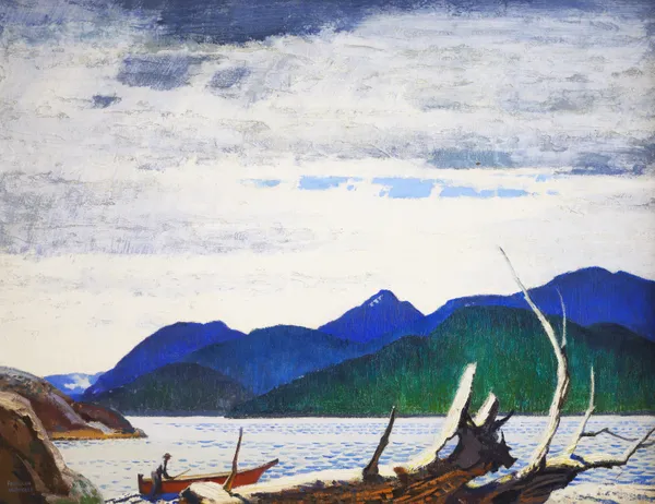 Franklin Arbuckle, Driftwood and Red Canoe, c 1940