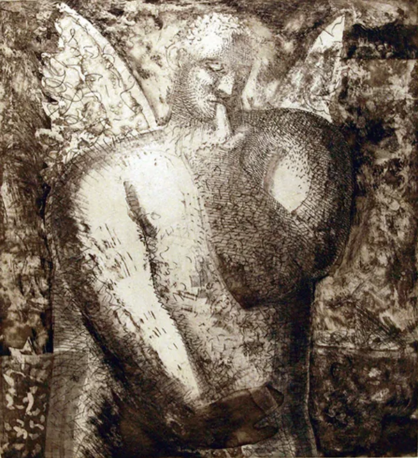John Byrne RSA L'Ange d'Or, 2012 Etching 50 x 56 cm Edition of 20