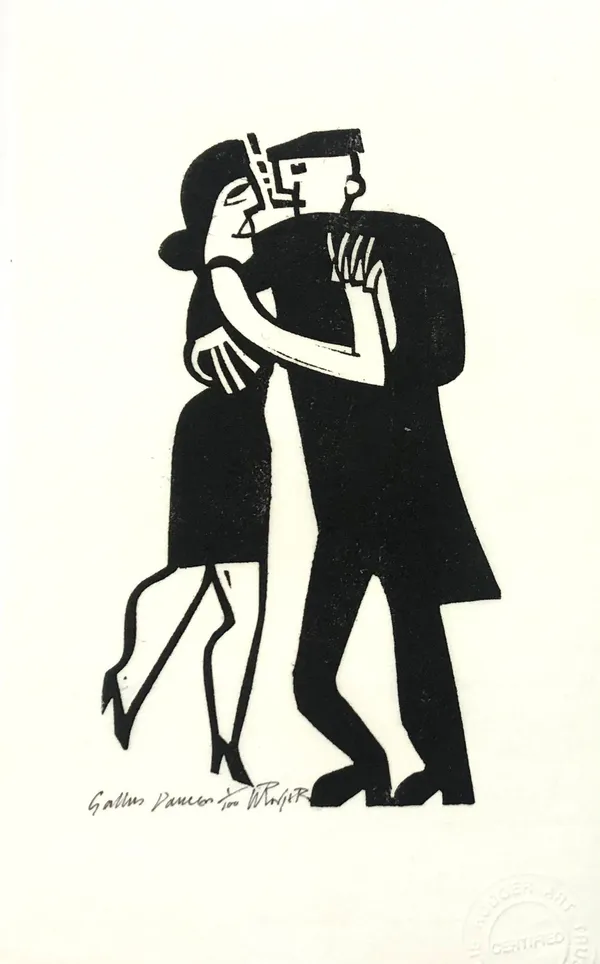 Willie Rodger RSA Gallus Dancers Linocut 26 x 16 cm Edition of 100