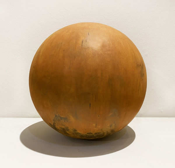 Clare Flatley Planetary Bodies I, 2021 Stoneware, iron glaze 30 cm diameter