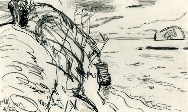 William Gillies RSA Shore and Bass Rock, 1931 Pencil on paper 21.9 x 36 cm (support)