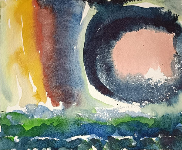 John Houston RSA Untitled (Hot Sun over Sea) Watercolour on paper Image: 13.5 x 16 cm Frame: 37 x 39 cm