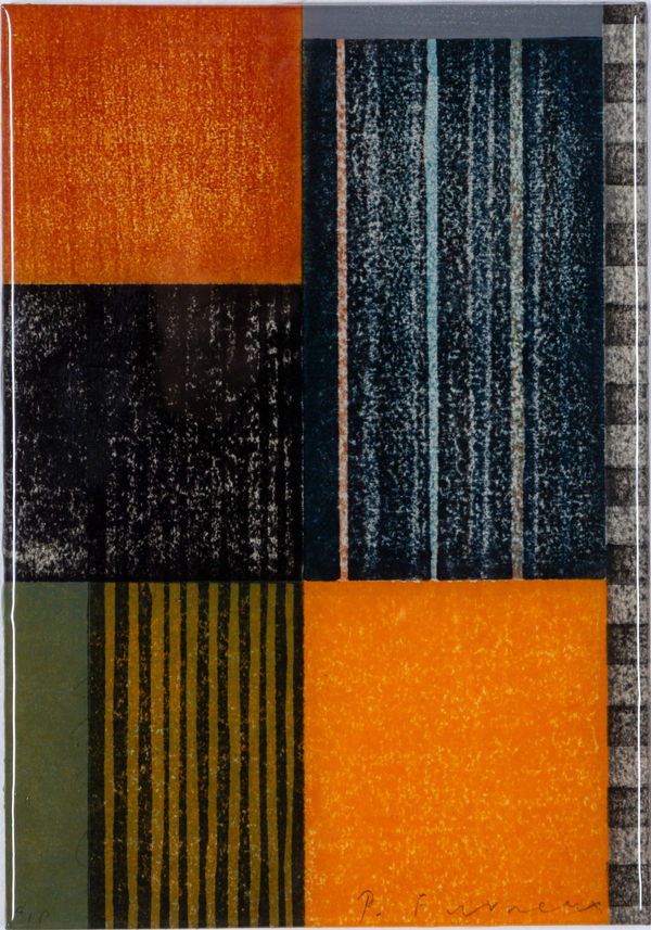 Paul Furneaux RSA Orange Rain Mokuhanga with resin 23 x 16 cm