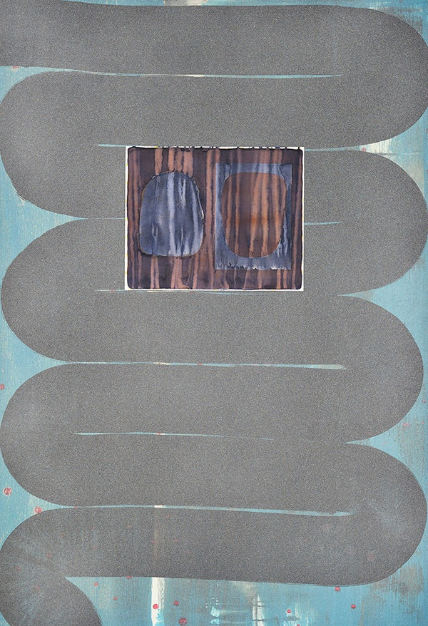 Delia Baillie RSA Left to Right Acrylic & paper on plywood 175 x 120 cm