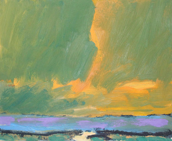 John Houston RSA Untitled (Evening Sky) Oil on board Image: 18 x 23 cm Frame: 41 x 45 cm