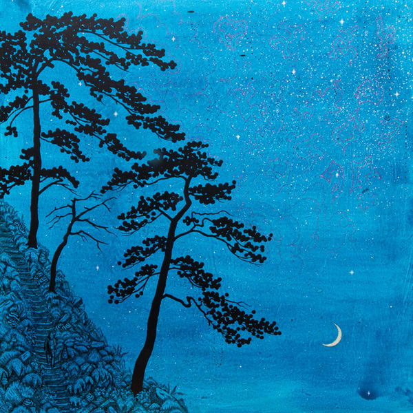 Kyle Noble Deep Space Todd, 2025 Acrylic, ink, glitter and varnish on wooden board 83 x 83 x 2 cm