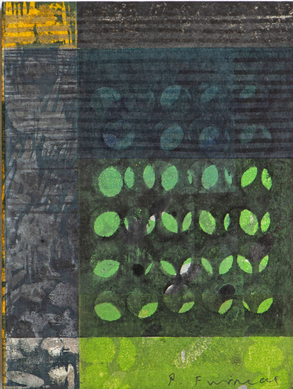 Paul Furneaux RSA New Buds Mokuhanga on panel with resin 20 x 15 cm