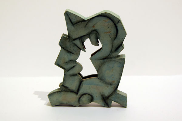 Frank Pottinger RSA Untitled (Angular Abstract in Green) Glazed ceramic 21 x 17 x 2.5 cm