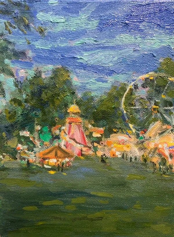 Henry Kondracki RSA Fun Fair Oil on canvas 20 x 15 cm