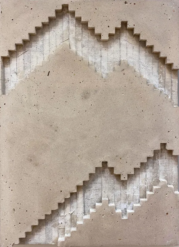 William Braithwaite Strata Concretion II, 2019 Polished concrete and steel 60 x 40 cm