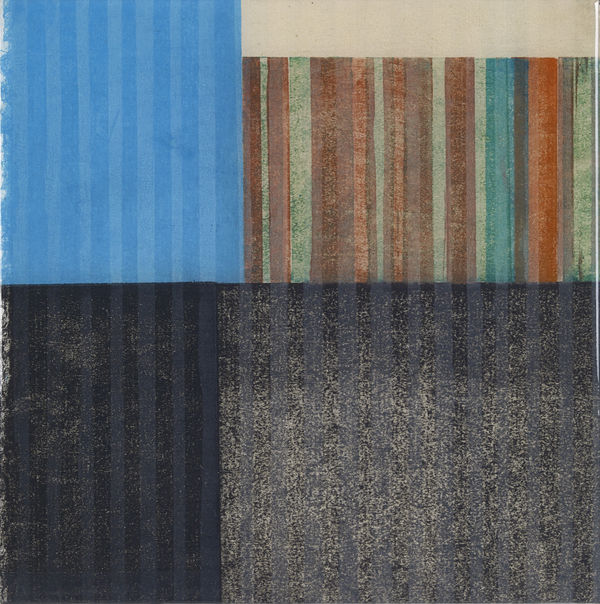 Paul Furneaux RSA Sky Blue Mokuhanga on panel with resin 25 x 25 cm