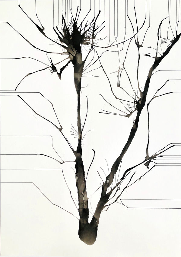 Annie Cattrell RSA Holding Breath (7), 2021 Acrylic ink and pen on paper 42 x 29.5 cm