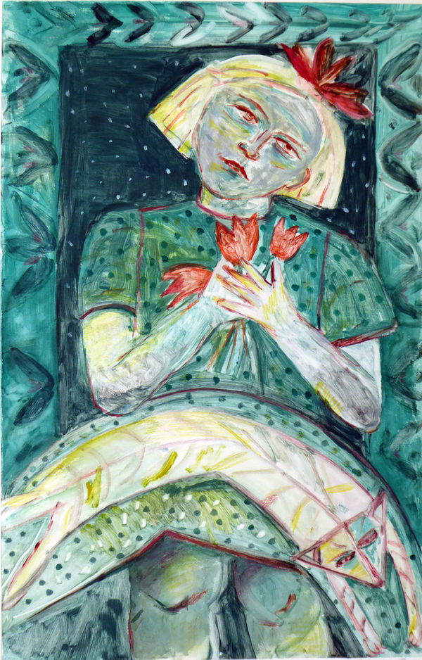 Joyce Cairns PPRSA Dr Gibson's Tulips Monoprint 77 x 49 cm