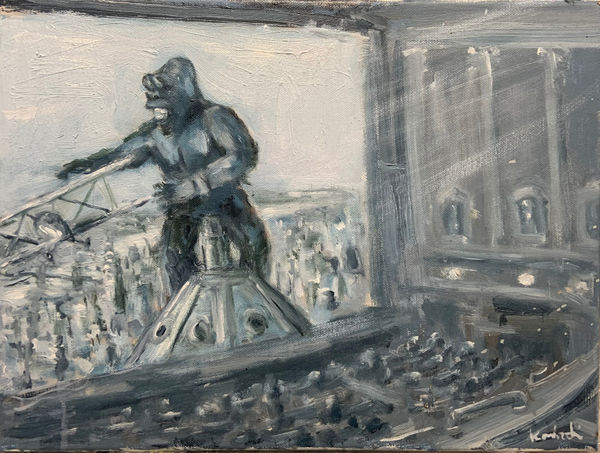Henry Kondracki RSA King Kong at the Odeon Oil on canvas 30 x 40 cm