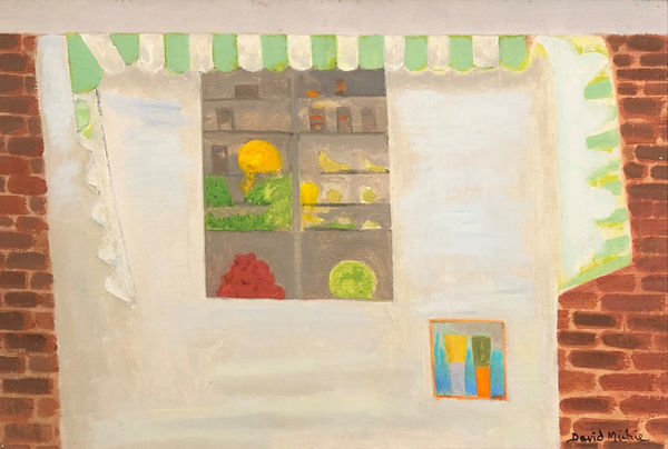 David Michie RSA Indian Shopfront, Pimlico Oil on canvas 37 x 52 cm