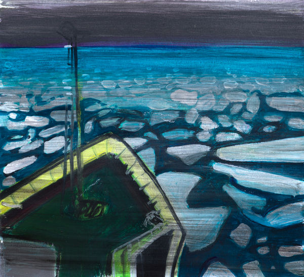 Barbara Rae RSA, Through the Ice Sea, 2016
