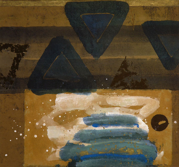 William Littlejohn RSA Seascape, Triangular, 2004 Watercolour and collage on paper Image size: 49 x 52 cm Frame size: 71 x 74 cm