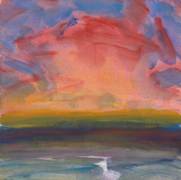 John Houston RSA Untitled (Seascape) Watercolour on paper 36 x 36 cm