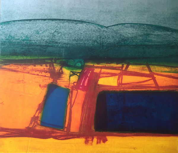 Dame Barbara Rae RSA Yesnaby Carborundum print 59 x 66 cm Edition of 20