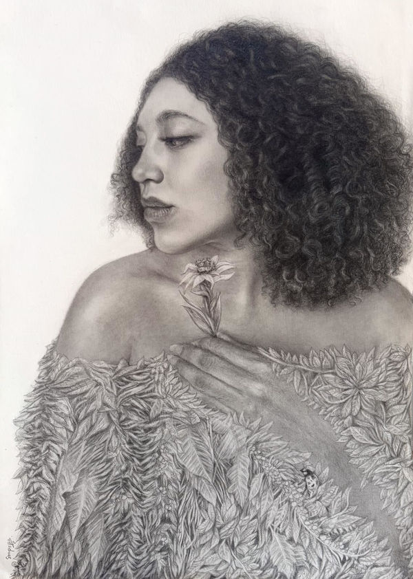 Selina Pope Nastasja, 2025 Graphite and white pencil on paper Unframed: 42 x 30 x 1 cm Framed: 55 x 39 x 2 cm