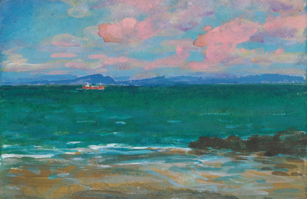 Henry Kondracki RSA Looking across the Forth, 2021 Mixed media on handmade paper 19 x 27 cm