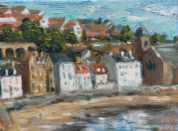 Henry Kondracki RSA Kinghorn Summer Oil on canvas 15 x 20 cm