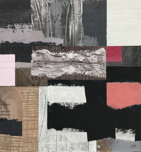 Alfons Bytautas RSA Instruction, 2021 Acrylic and collage on paper 18 x 18 cm