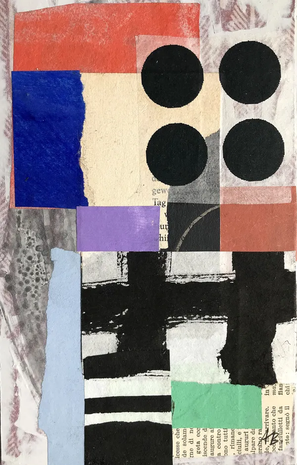 Alfons Bytautas RSA Memory, 2020 Acrylic and collage on card 18.5 x 12 cm