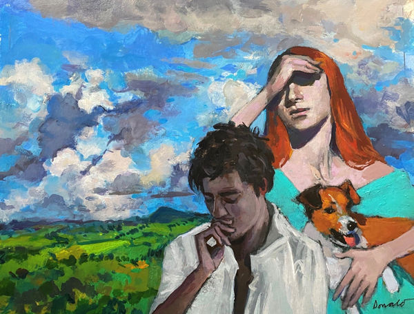 George Donald RSA Summer Clouds, 2025 Acrylic on board 42.5 x 38 cm