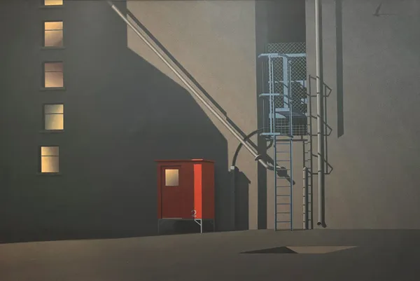 David Evans RSA The Retreat of the Night Acrylic on board Image: 83 x 119 cm Frame: 105 x 138 cm