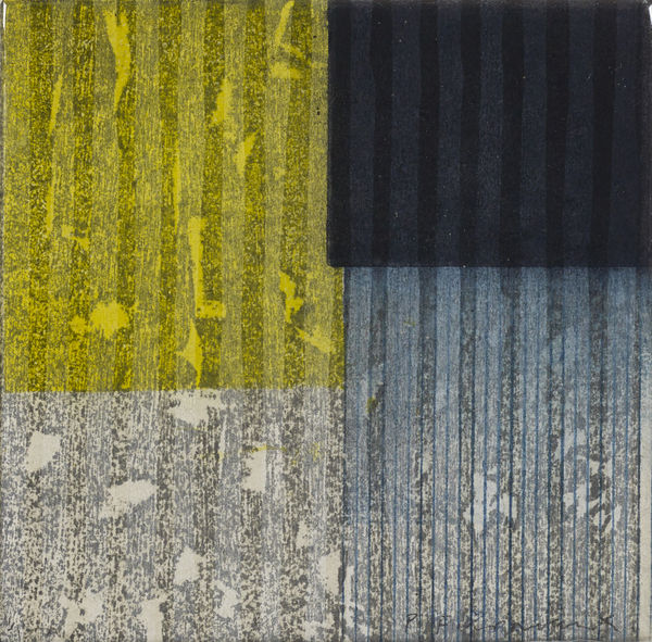 Paul Furneaux RSA Untitled Bokashi II Mokuhanga on panel with resin 15 x 15 cm