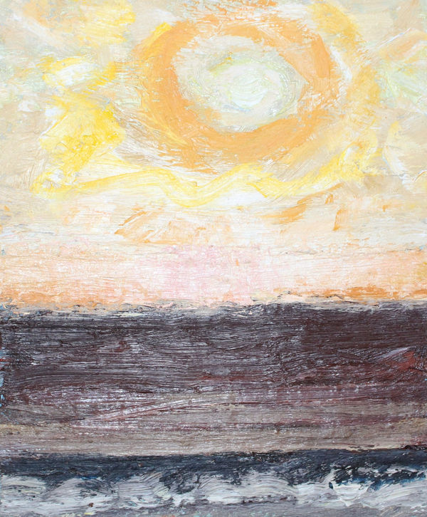 John Houston RSA Untitled (Low Sun) Oil on board Image: 30 x 25 cm Frame: 53 x 47 cm