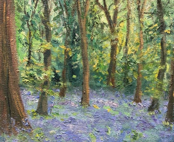 Henry Kondracki RSA Bluebell Wood Oil on canvas 38 x 45 cm