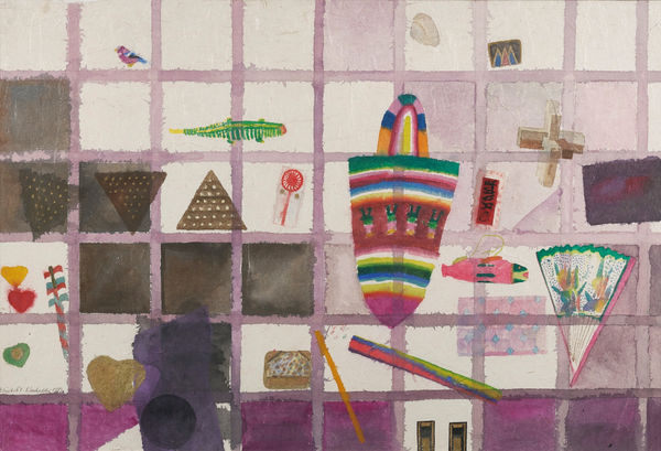 Elizabeth Blackadder RSA Still Life with Peruvian Hat, 1981 Watercolour on handmade paper 63.5 x 94 cm