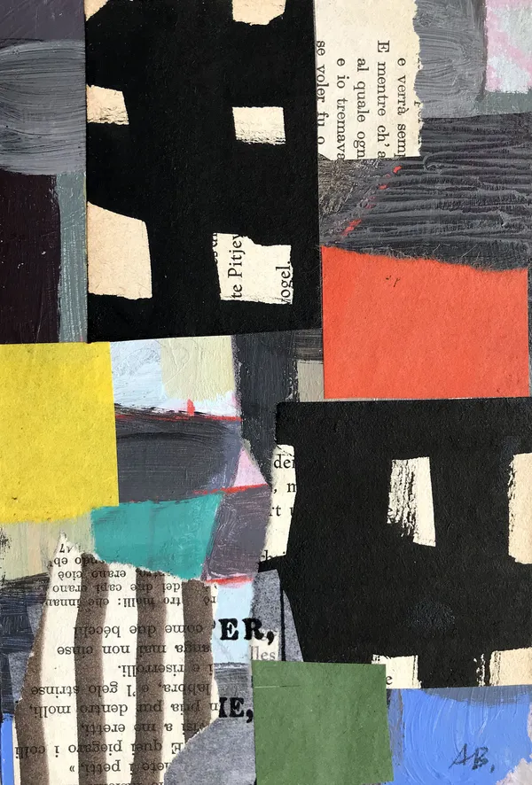 Alfons Bytautas RSA Prescence, 2020 Acrylic and collage on card 15 x 10 cm